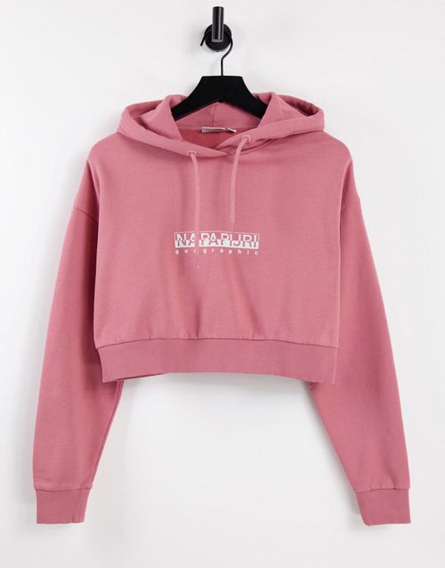 Box cropped hoodie in pink