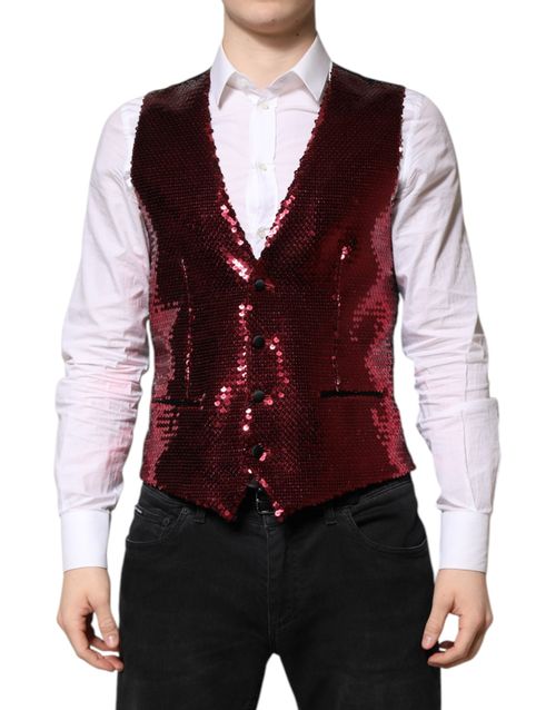 Red Sequined Vest — Red