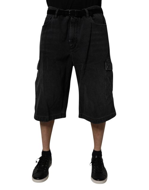 Bermuda Cargo Shorts — Black