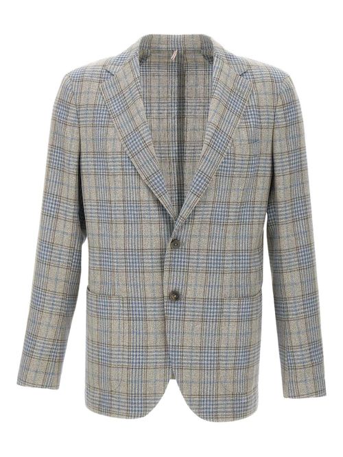 Santaniello plaid-pattern blazer - Grey