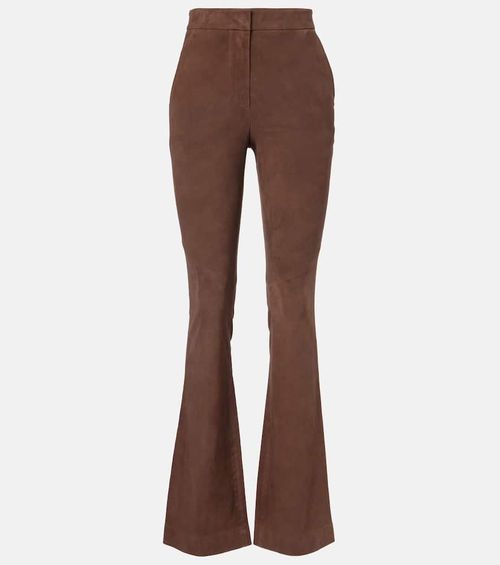 Gracie high-rise suede flared pants