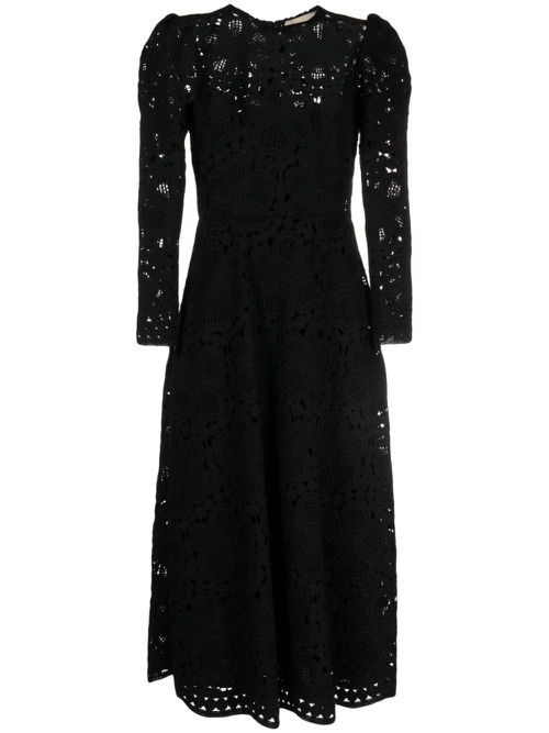 Corded-lace midi dress - Black