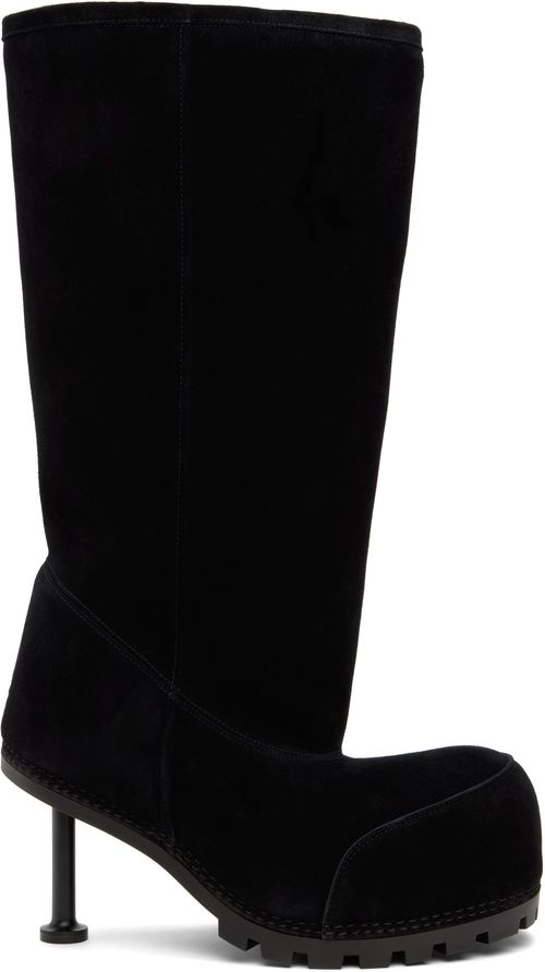 Balenciaga Black Alaska Fur 90mm High Boots
