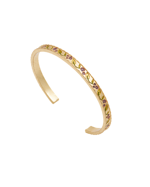Fable England Gold Blackberry Bramble Bangle | Women's Jewellery