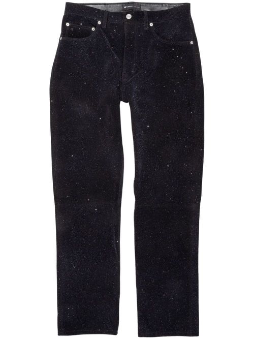 Leather straight-leg trousers - Black