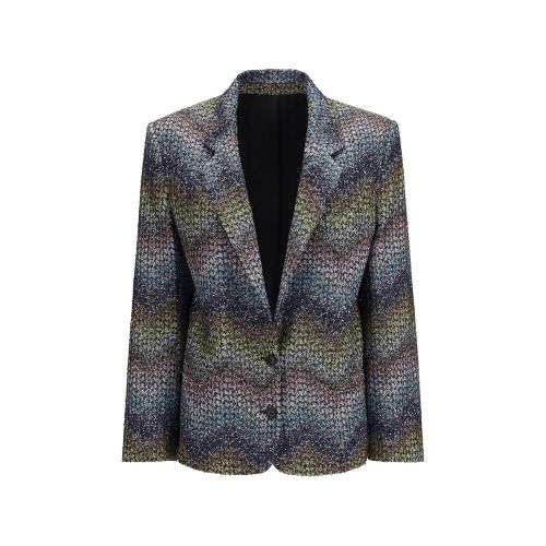 Sequin-Embellished Viscose Lamé Blazer — Multicolor