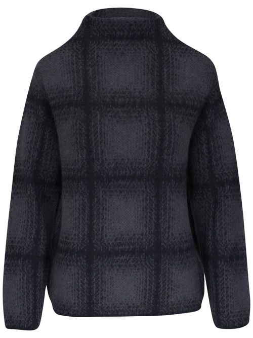Plaid check pattern sweater - Grey