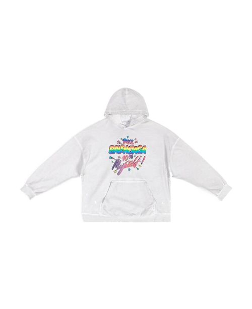 Rainbow logo cotton hoodie