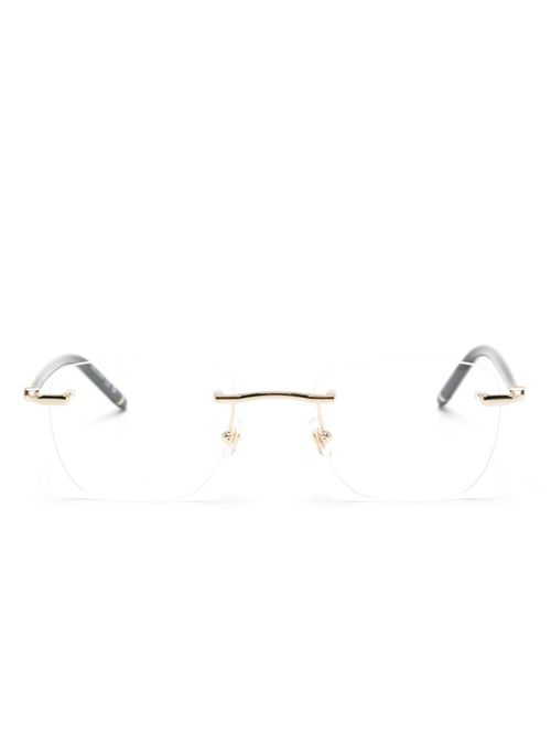 Rimless square-frame glasses - Black