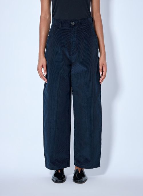 Berber - Barrel Leg Trousers - Woman Jeans Navy Fr