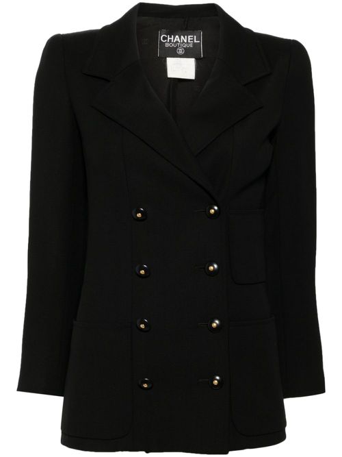 1993 CC button silk jacket - Black