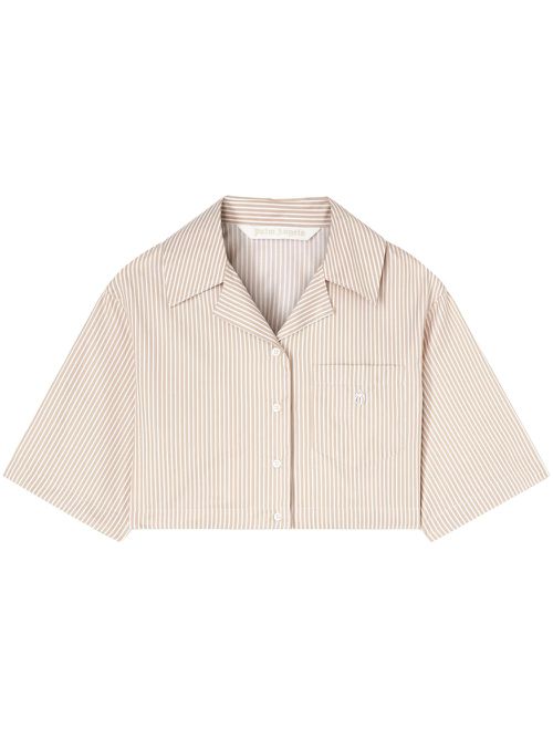 Logo cropped shirt - Neutrals