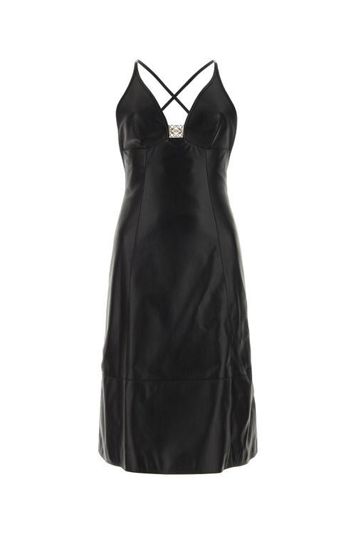 Sleeveless A-Line Dress — Black