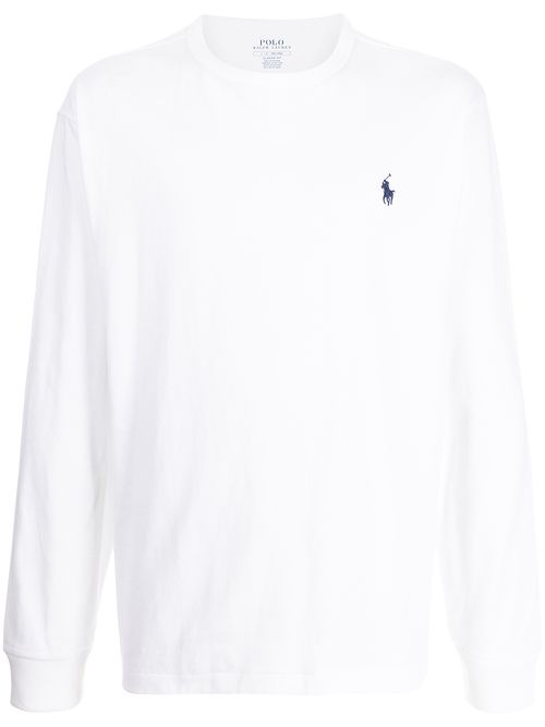 Polo Pony-embroidered cotton T-shirt - White