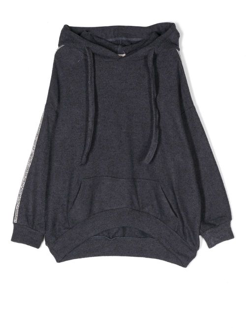 Metallic trim hoodie - Grey