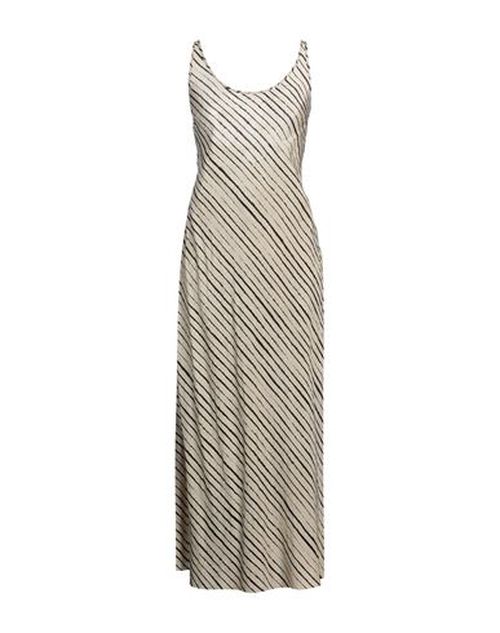 Masnada Woman Maxi dress Beige Size 4 Linen, Viscose
