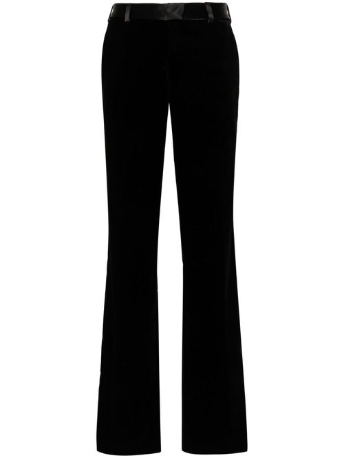 Tailored velvet trousers - Black