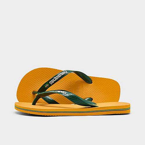 Women's Brasil Logo Flip-Flop Sandals in Pop Yellow