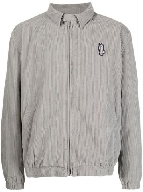 Logo-print zip-up shirt jacket