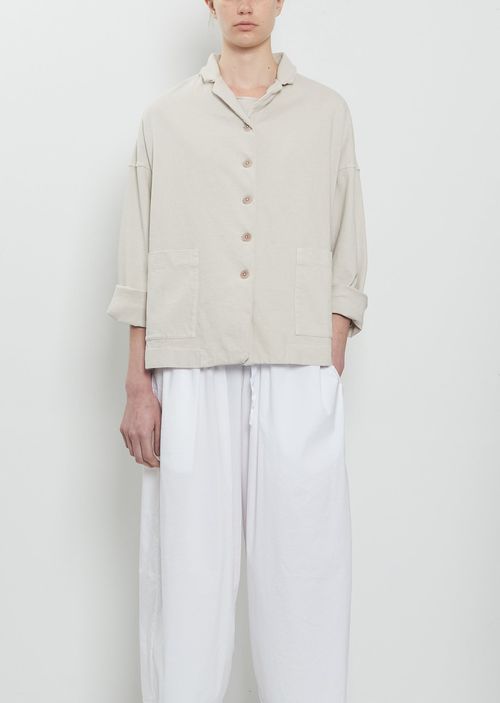 Album di Famiglia Heavy Cotton Loose Blazer Jacket Ã¢ÂÂ Pebble ize