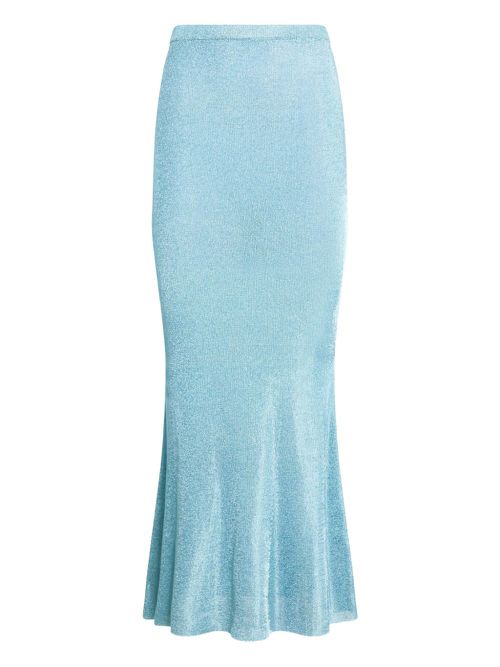Harmony metallic-knit maxi skirt - Blue