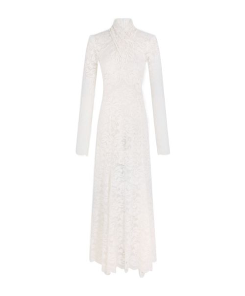 Long lace dress with cut-out details