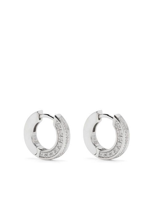 Sterling silver Nova Small zirconia hoop earrings