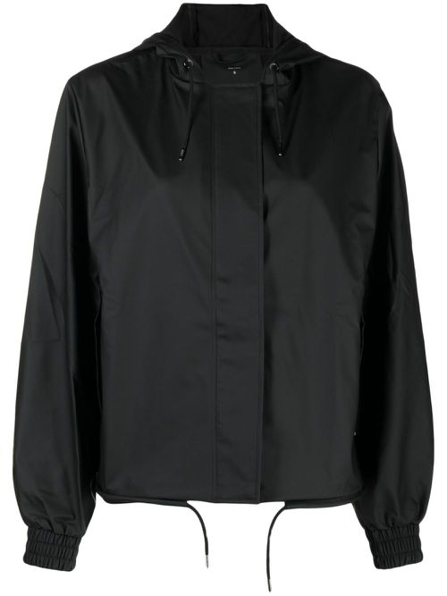 String W hooded rain jacket - Black