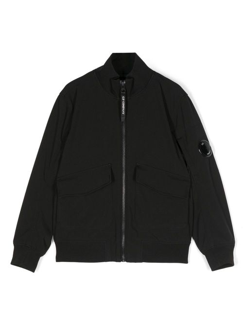 Lens-detail zip-up jacket - Black