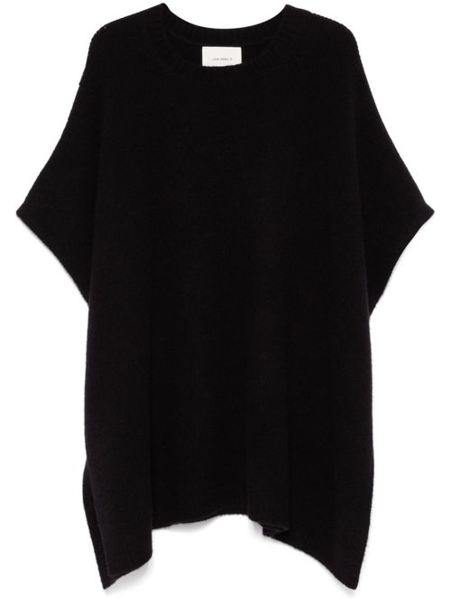 Crew-neck knitted top - Black