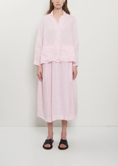 Bergfabel Carla Linen Skirt Pink Check