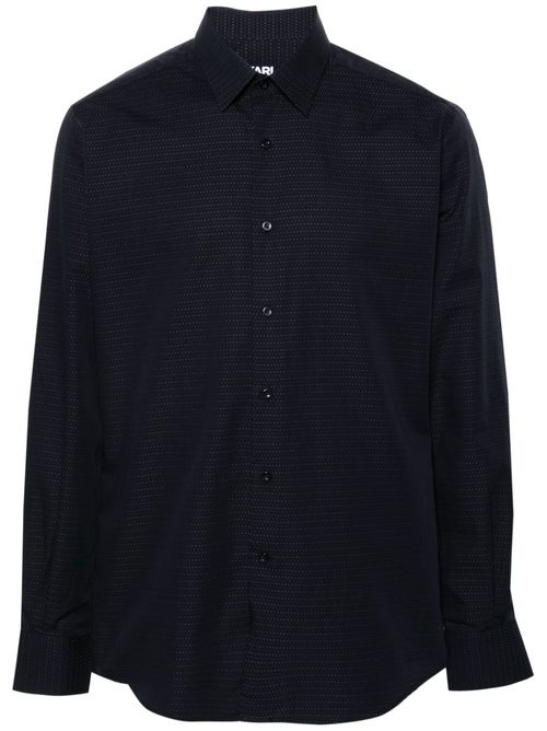 Polka-dot cotton shirt - Black