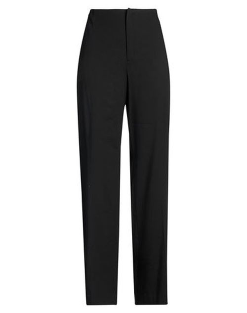 High Rise Wide Leg Trouser Woman Pants Black Size 6 Organic Linen, Viscose, Elastane