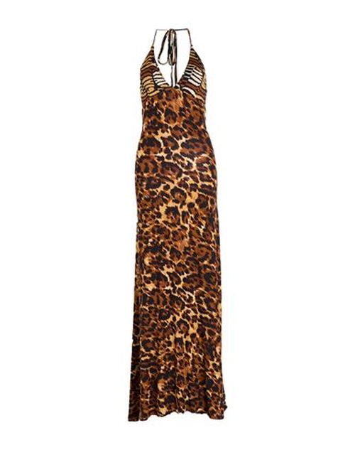 Woman Maxi dress Brown Size 6 Viscose, Elastane