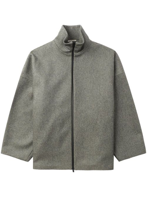 High-neck wool-blend jacket - Grey