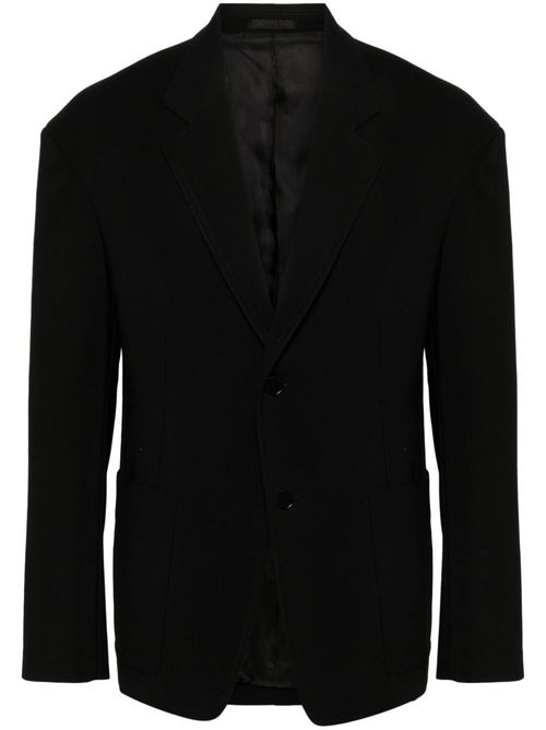 Shoulder-pads single-breasted blazer - Black