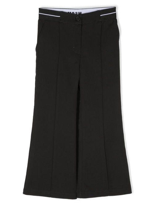 Logo-print straight trousers - Black
