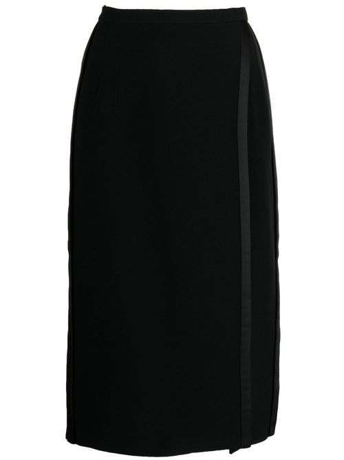 Overlapping-panel high-waist skirt - Black