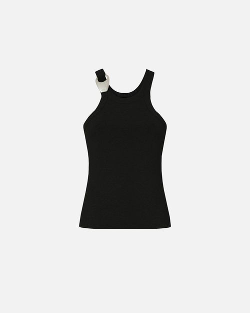 Vest top with pendant buckle - L