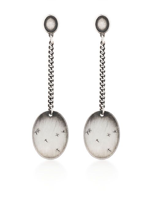 Chain-link pendant earrings - Silver