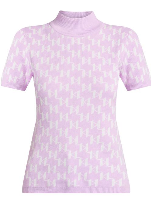 KL monogram mock-neck - Pink
