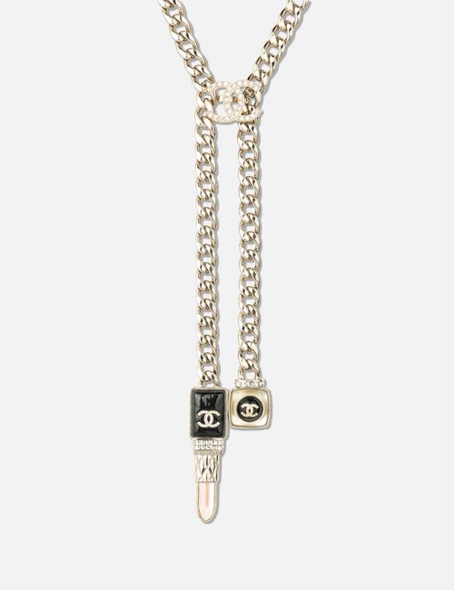 Lipstick Long Necklace With CC Logo