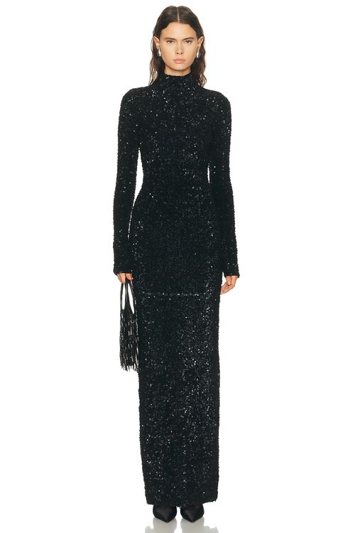 Adam Lippes Samadhi Dress in Black - Black. L also in M