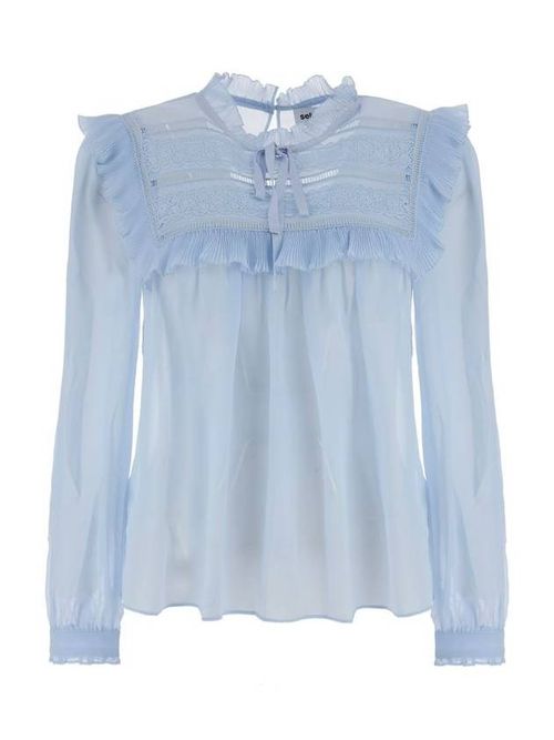 Selfportrait lace shirt with ruffles