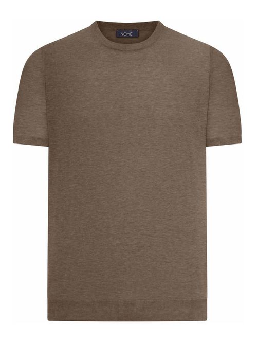 Crew Neck Cotton Knitted T-Shirt