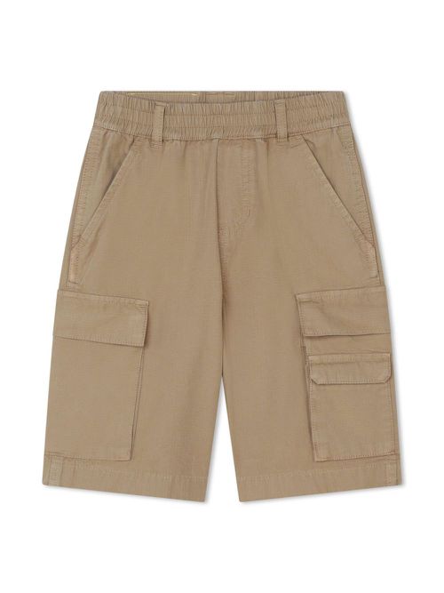 Ripstop cotton Bermuda cargo shorts - Brown