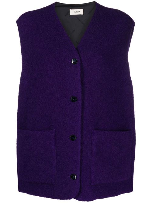 Barena 여성 V-neck button-down gilet - Purple MAD43810460