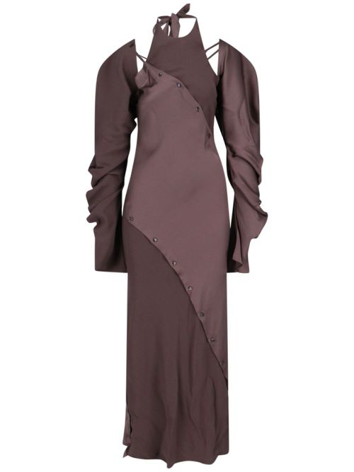 Cut-out detailing dress - Brown