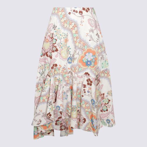 Multicolor Cotton Midi Skirt