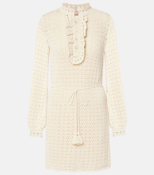 Valentino Open-knit cotton minidress